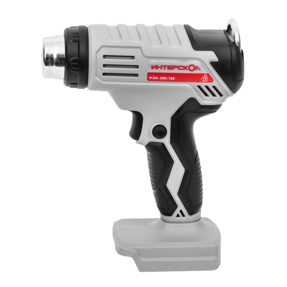 Бесщеточный аккумуляторный строительный фен ИНТЕРСКОЛ ФЭА-200/18В, 550°С, 200 л/мин, без АКБ и ЗУ, 764.0.0.70