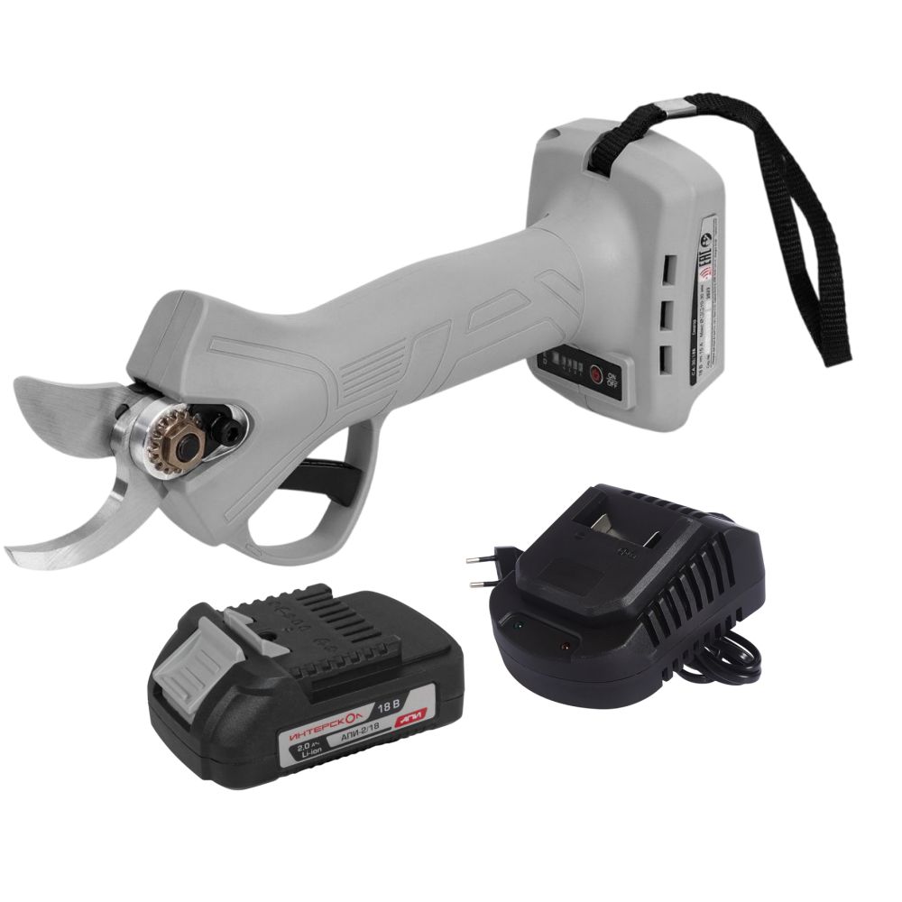 Аккумуляторный секатор ИНТЕРСКОЛ СА-30/18В, 18 В, рез до 30 мм, с АКБ 2 Ач и ЗУ (775.0.0.70-B2C)