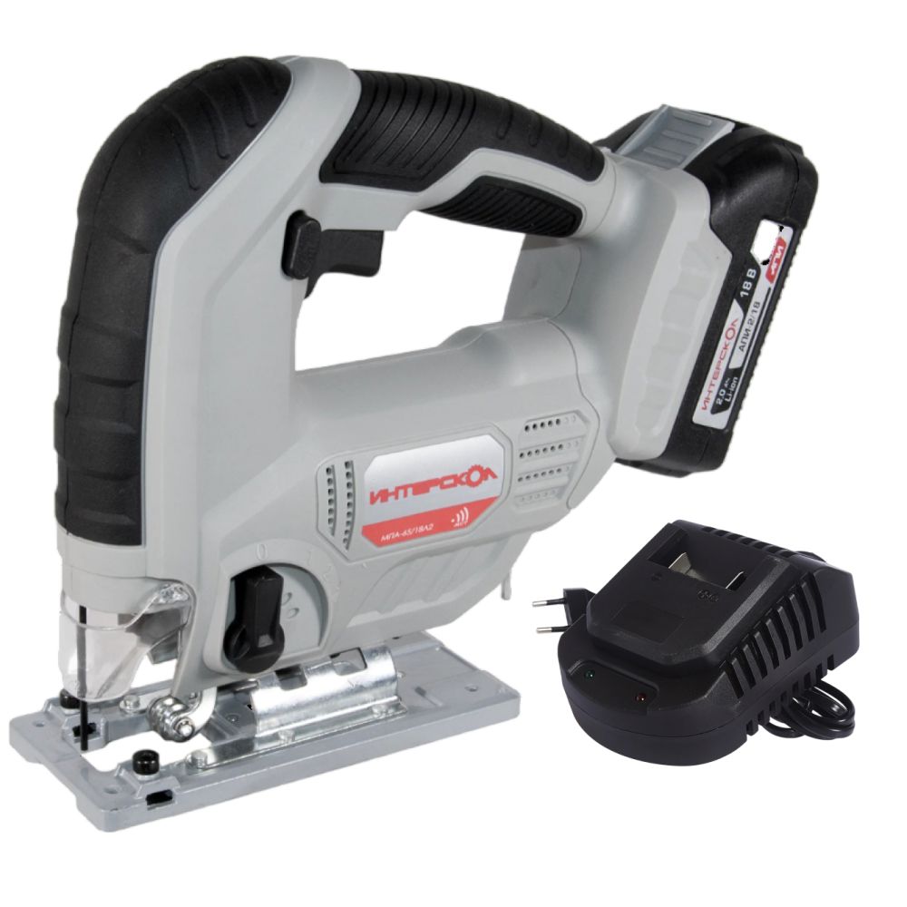 Аккумуляторный лобзик ИНТЕРСКОЛ МПА-65/18Л2, 18 В, 3000 ход/мин, 20 мм, с АКБ 2 Ач и ЗУ (630.0.0.70-B2C)