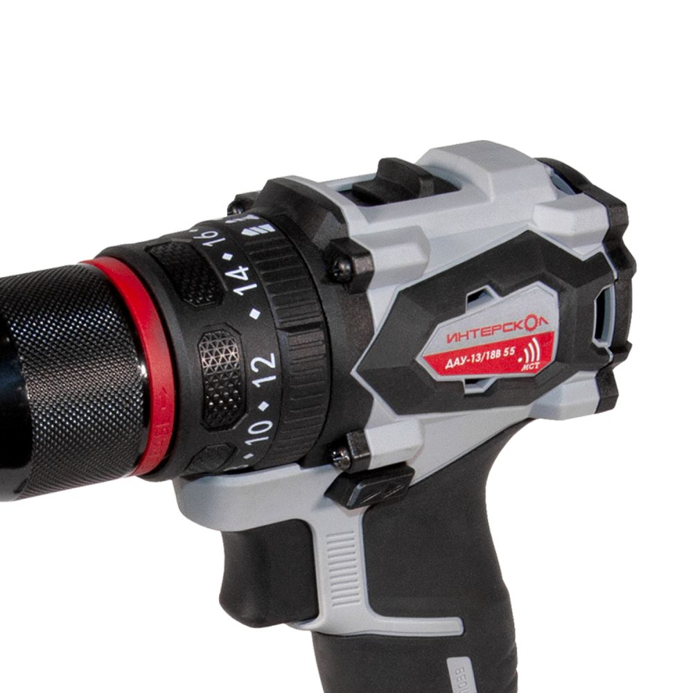 Дрель-шуруповерт ИНТЕРСКОЛ ДАУ-13/18В 55, 18 В, 1850 об/мин, 27750 уд/мин, без АКБ и ЗУ (953.0.0.70)