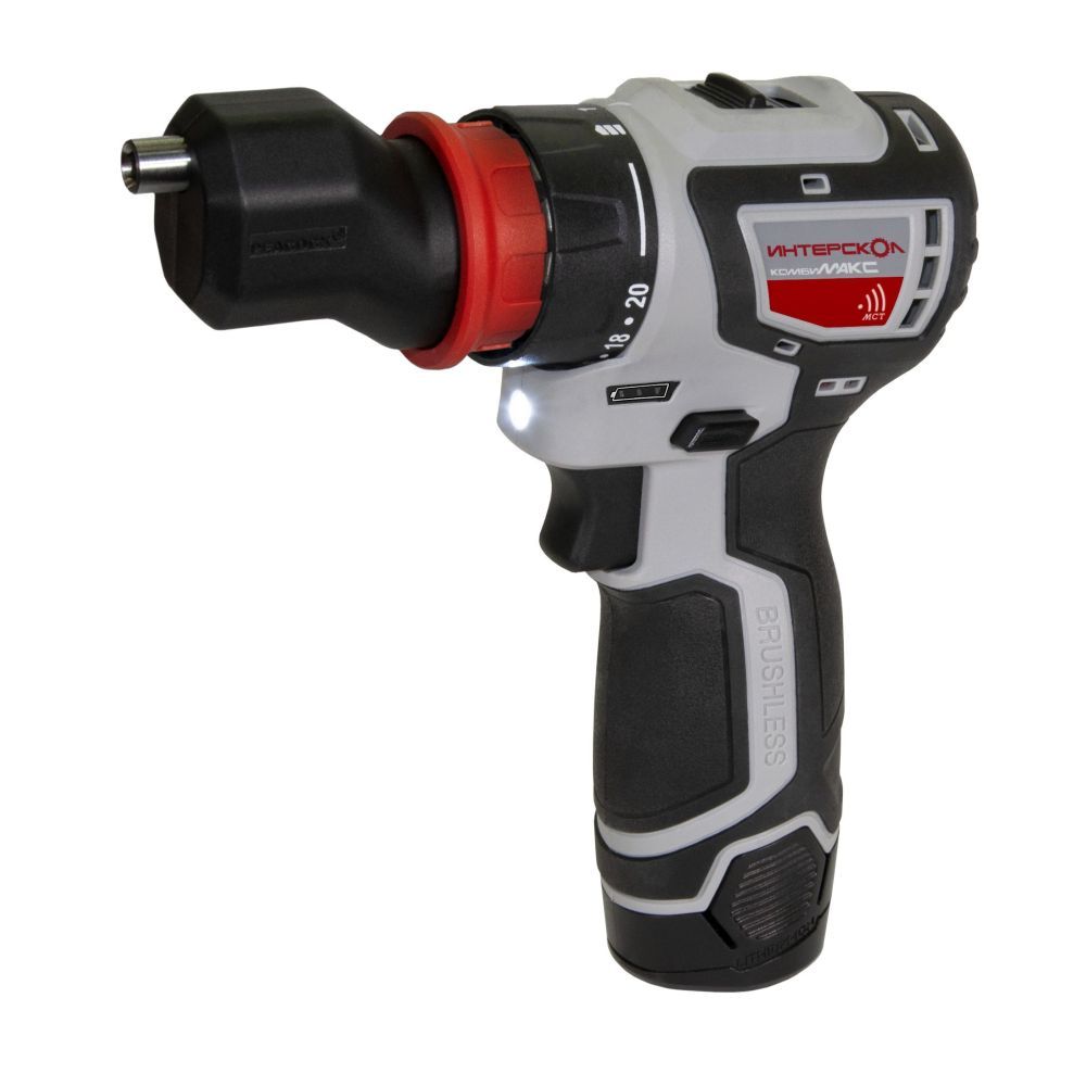 Набор аккумуляторного инструмента ИНТЕРСКОЛ 12 В: дрель-шуруповерт ДА-10/12В 36 + гравер АГМ-12Э +19 сверл, с 2 АКБ 2 Ач и ЗУ