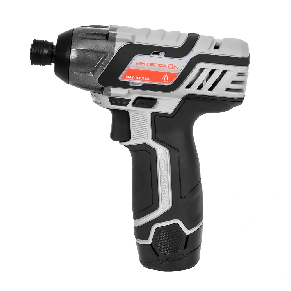 Аккумуляторный ударный шуруповерт ИНТЕРСКОЛ ШАУ-100/12Э, 12 В, 100 Нм, 3000 уд/мин, с АКБ 2 Ач и ЗУ (808.0.0.70-B2C)
