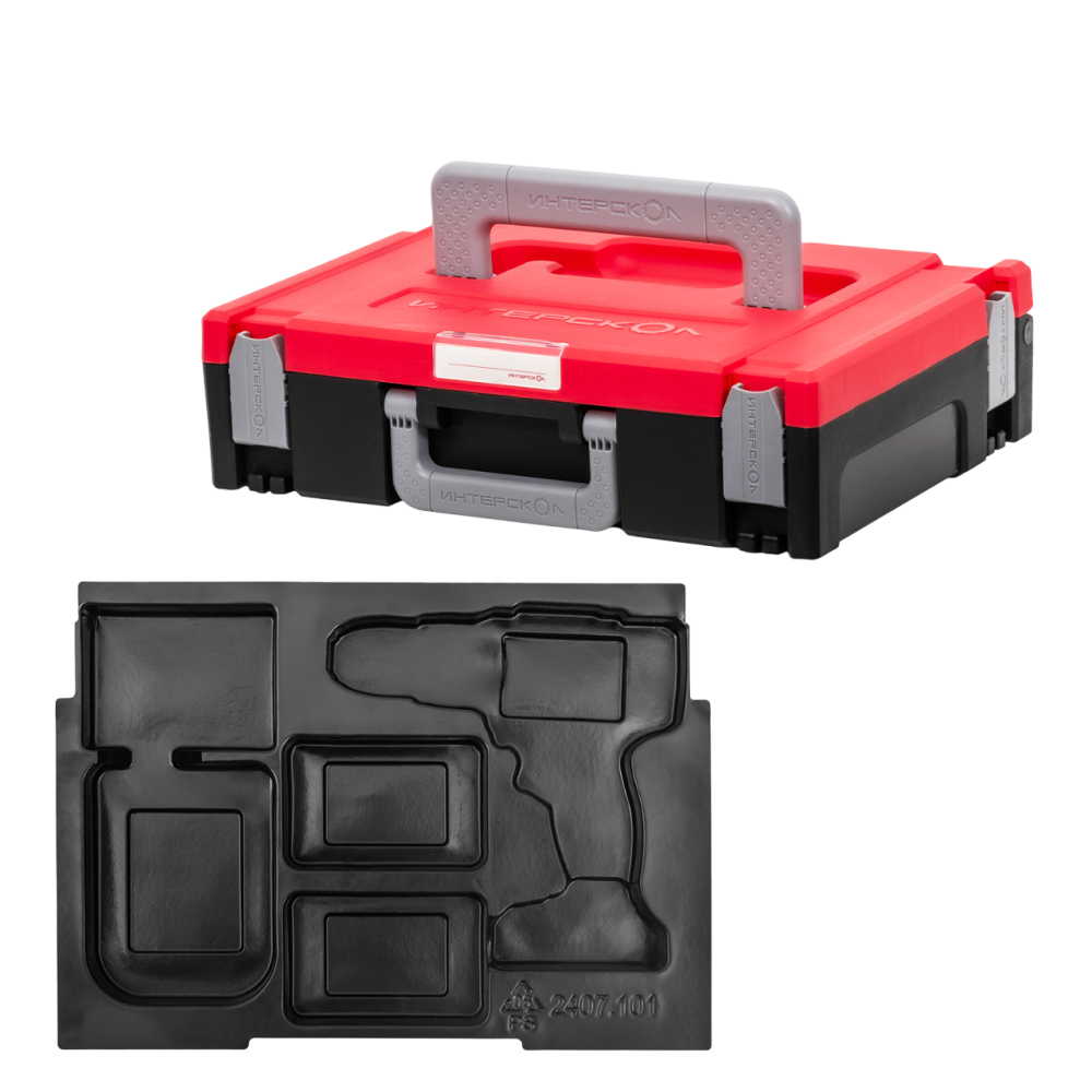 Дрель-шуруповерт ИНТЕРСКОЛ ДА-10/18В 44 МультиМАКС18, 18 В, 1450 об/мин, c 2 АКБ 2 Ач и ЗУ, в кейсе + биты (755.2.1.47)