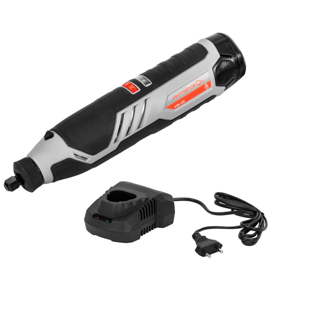 Аккумуляторный гравер ИНТЕРСКОЛ АГМ-12Э,, 12 В25000 об/мин, с АКБ 2 Ач и ЗУ (809.0.0.70-B2C)