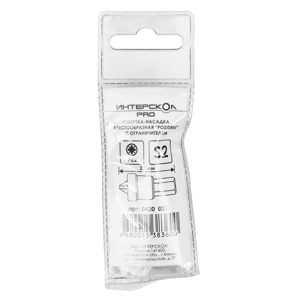 Бита ИНТЕРСКОЛ PH1/PZ1/SL, 25 мм хвостовик 1/4", 3 шт. (0408.001)