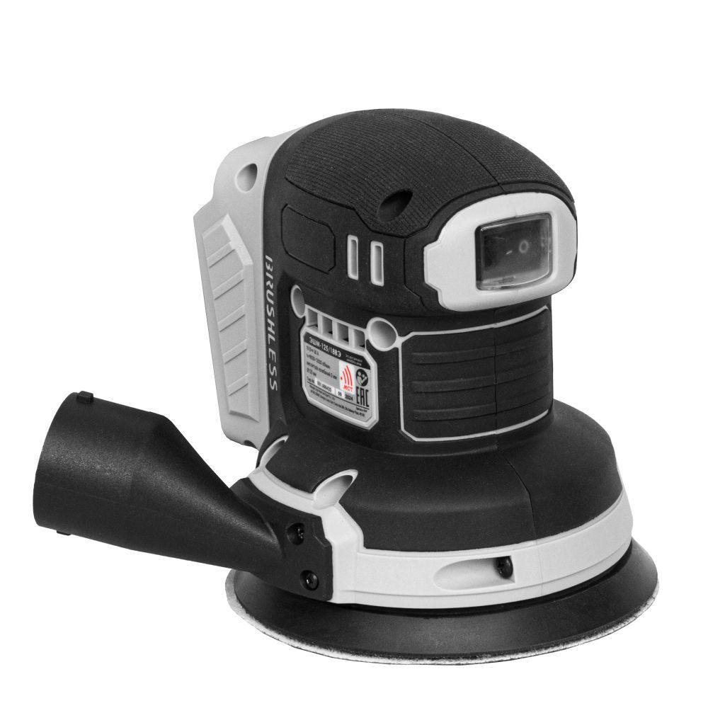 Эксцентриковая шлифмашина ИНТЕРСКОЛ ЭШМ-125/18ВЭ 2,0, 18 В, 125 мм, 20000 кол/мин, с АКБ 2 Ач и ЗУ