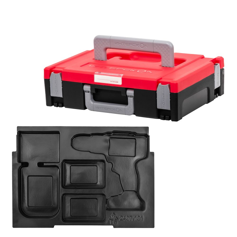 Дрель-шуруповерт ИНТЕРСКОЛ ДАУ-10/18В 44, 18 В, 1650 об/мин, 21000 уд/мин, c 2 АКБ 2 Ач и ЗУ, в кейсе + биты (755.2.2.47)