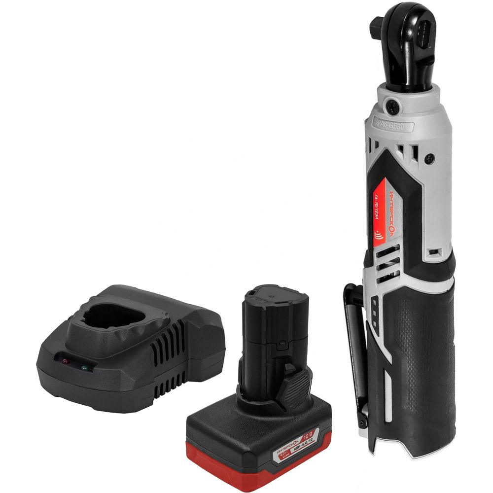 Аккумуляторный угловой гайковерт ИНТЕРСКОЛ ГА-70/12ВЭ, 12 В, 70 Нм, с АКБ 5 Ач и ЗУ (855.0.0.70-B5C)