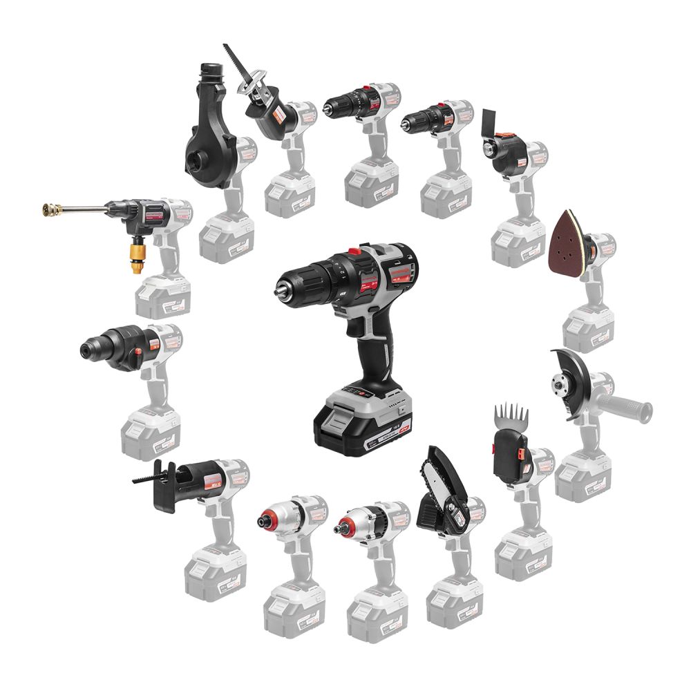 Дрель-шуруповерт ИНТЕРСКОЛ ДА-10/18В 44 МультиМАКС18, 18 В, 1450 об/мин, c 2 АКБ 2 Ач и ЗУ, в кейсе + биты (755.2.1.47)