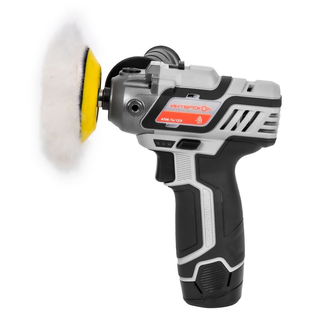 Набор аккумуляторного инструмента ИНТЕРСКОЛ 12 В: полировальная машина АПМ-76/12Э + компрессор АКА-8/12ЭМ, с 2 АКБ 2 Ач и ЗУ