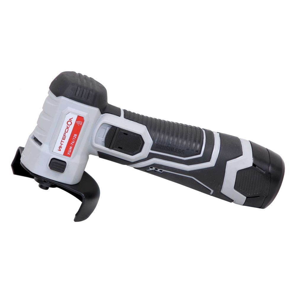 Аккумуляторная угловая шлифмашина ИНТЕРСКОЛ УШМ-76/12В, 12 В, 76 мм, 18650 об/мин, с АКБ 2 Ач и ЗУ (644.0.0.70-B2C)