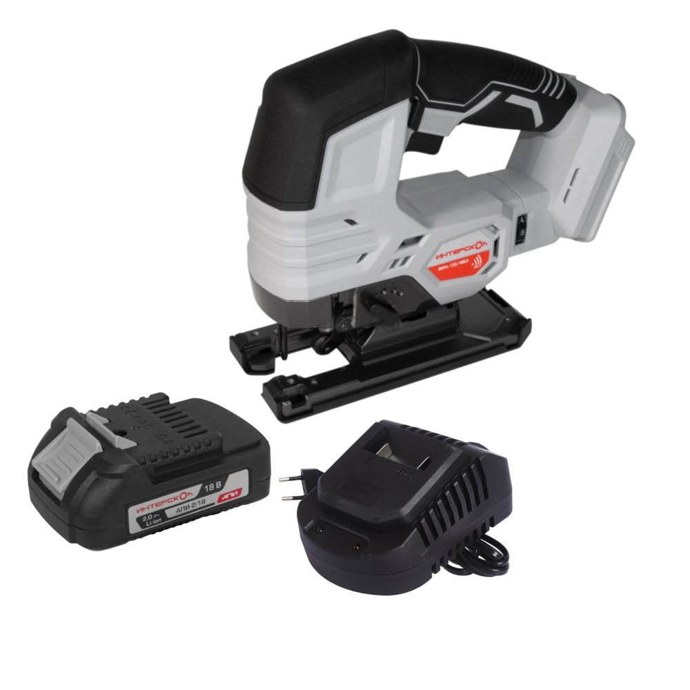 Аккумуляторный лобзик ИНТЕРСКОЛ МПА-125/18ВЭ, 18 В, 3000 ход/мин, 26 мм, с АКБ 2 Ач и ЗУ (939.0.0.70-B2C)