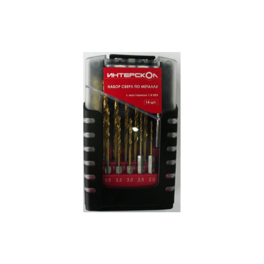 Набор сверл Интерскол по металлу  1/4 HEX, 14 шт., 2039400800000