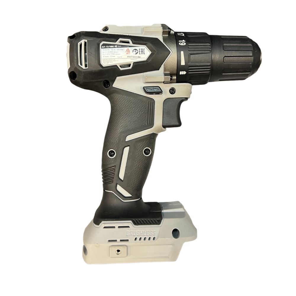 Аккумуляторная дрель-шуруповерт ИНТЕРСКОЛ ДА-13/18ВК 45, 18 В, 1700 об/мин, без АКБ и ЗУ, в кейсе (УЦЕНЕННЫЙ ТОВАР) (575.0.0.70/U)