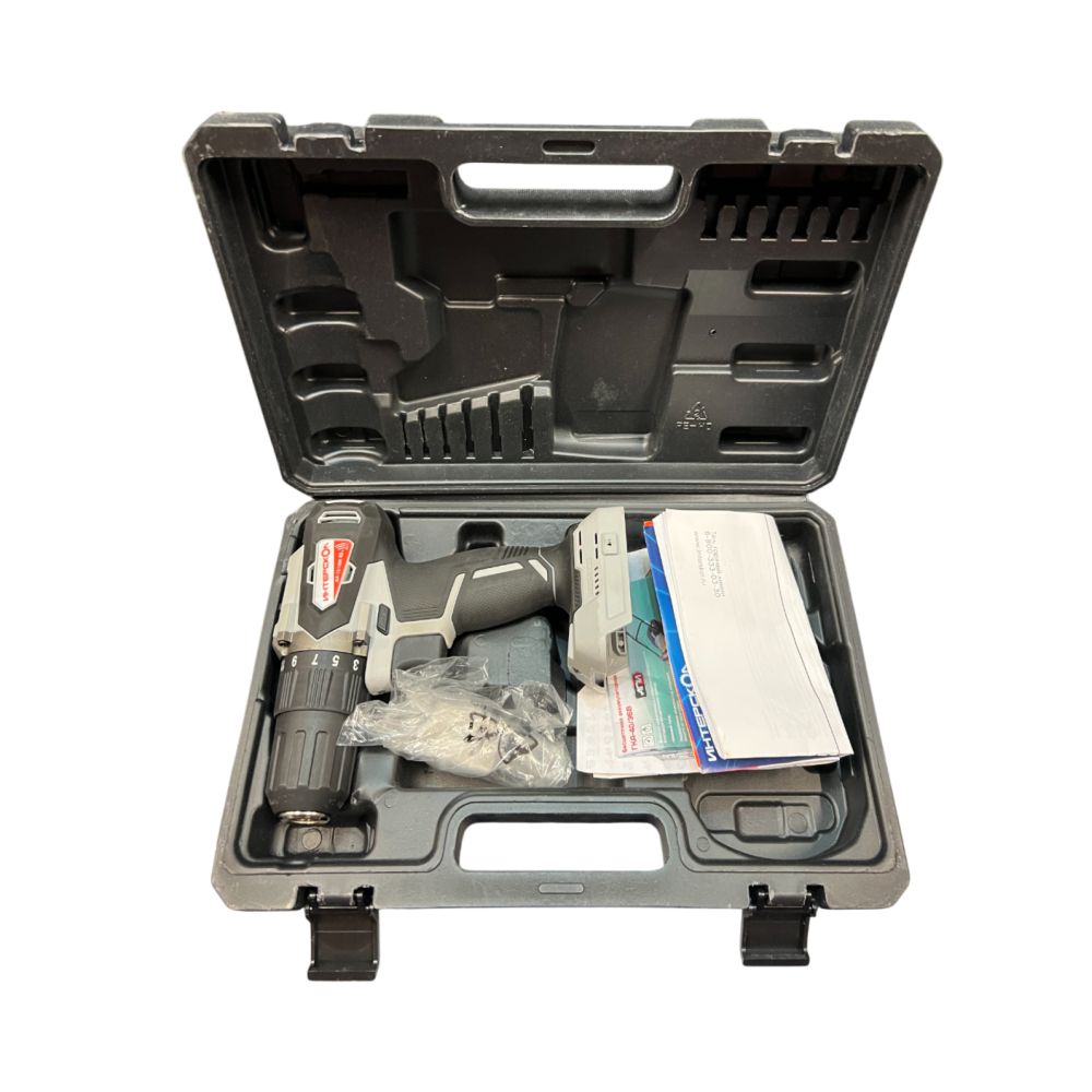 Аккумуляторная дрель-шуруповерт ИНТЕРСКОЛ ДА-13/18ВК 45, 18 В, 1700 об/мин, без АКБ и ЗУ, в кейсе (УЦЕНЕННЫЙ ТОВАР) (575.0.0.70/U)