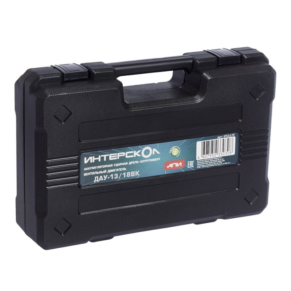 Дрель-шуруповерт ИНТЕРСКОЛ ДАУ-13/18ВК 45, 18 В, 1700 об/мин, 25500 уд/мин, с АКБ 2 Ач и ЗУ, в кейсе (573.0.0.70-B2C)