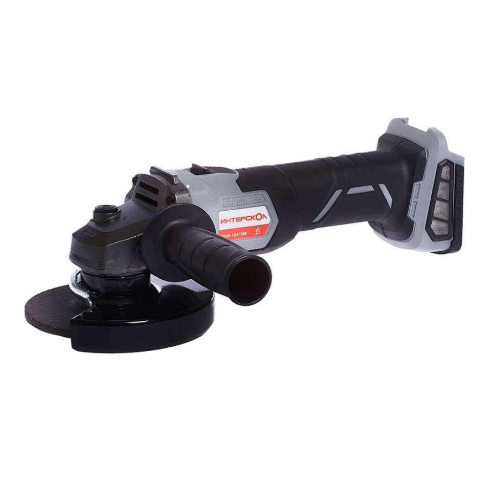 Аккумуляторная угловая шлифмашина ИНТЕРСКОЛ УШМ-125/18В, 18 В, 125 мм, 8500 об/мин, с АКБ 2 Ач и ЗУ, в кейсе (578.0.0.70-B2C)