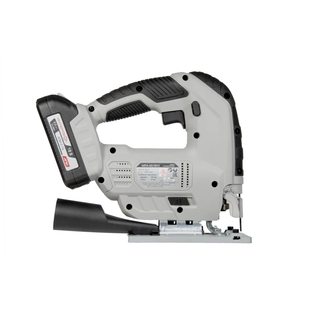 Аккумуляторный лобзик ИНТЕРСКОЛ МПА-65/18Л2, 18 В, 3000 ход/мин, 20 мм, с АКБ 2 Ач и ЗУ (630.0.0.70-B2C)