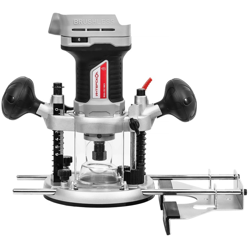 Аккумуляторный фрезер ИНТЕРСКОЛ ФМА-55/18ВЭ, 18 В, 26000 об/мин, 55 мм, с АКБ 2 Ач и ЗУ (695.1.0.70-B2C)
