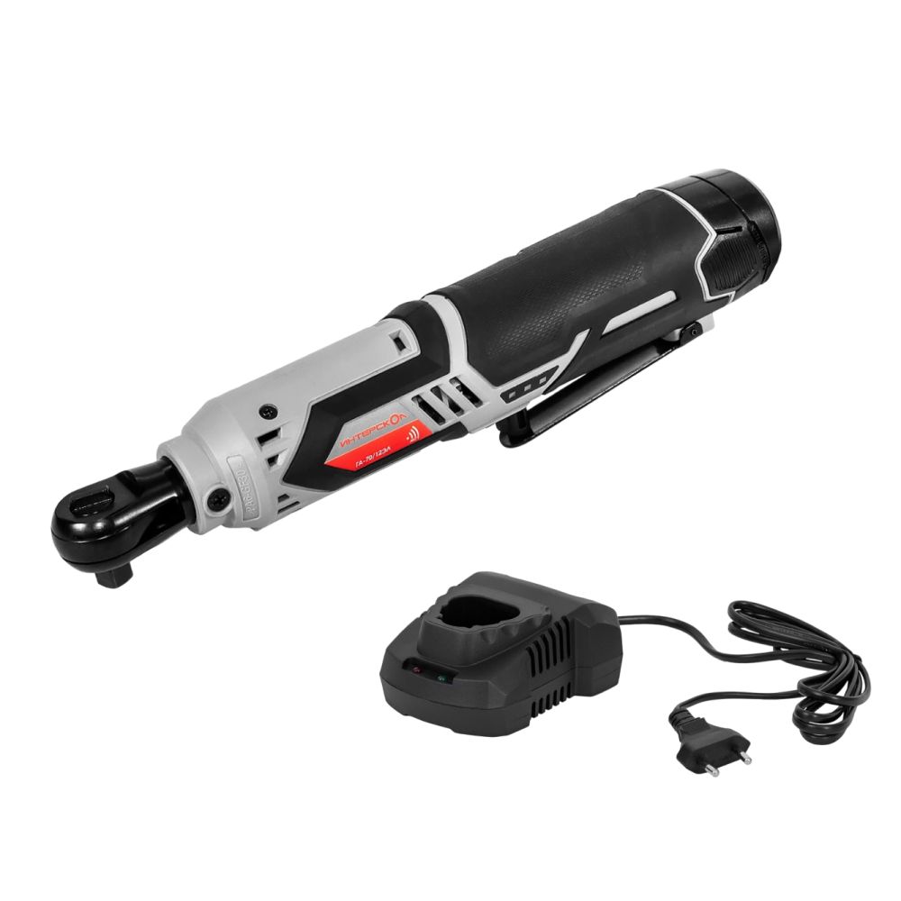 Аккумуляторный угловой гайковерт ИНТЕРСКОЛ ГА-70/12ВЭ, 12 В, 70 Нм, с АКБ 2 Ач и ЗУ (855.0.0.70-B2C)