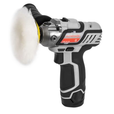 Аккумуляторная полировальная машина ИНТЕРСКОЛ АПМ-76/12Э, 12 В, 76 мм, 8300 об/мин, с 2 АКБ 2 Ач и ЗУ, в кейсе, 806.2.2.70