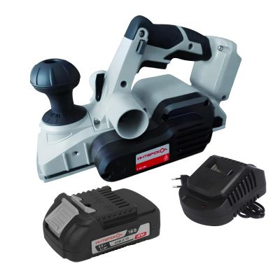 Аккумуляторный рубанок ИНТЕРСКОЛ РА-82/18В, 18 В, 15000 об/мин, 82 мм, с АКБ 2 Ач и ЗУ (694.1.0.70-B2C)