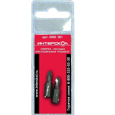 Бита ИНТЕРСКОЛ PZ1, длина 25 мм, хвостовик 1/4