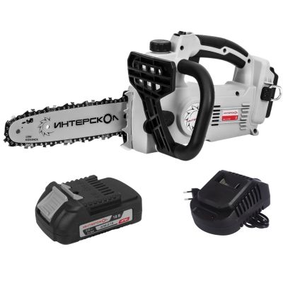 Аккумуляторная цепная пила ИНТЕРСКОЛ ПЦА-10/18В, 18 В, 25.4 см, 10 м/с, с АКБ 2 Ач и ЗУ (696.1.0.70-B2C)