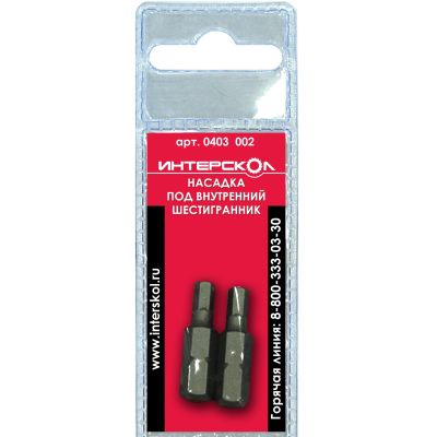 Бита ИНТЕРСКОЛ HEX4.0, 25 мм хвостовик 1/4