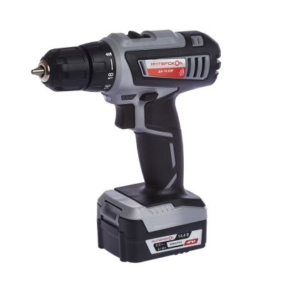 Аккумуляторная дрель-шуруповерт ИНТЕРСКОЛ ДА-14,4ЭР, 14.4 В, 1400 об/мин, с 2 АКБ 2 Ач и ЗУ, в кейсе (535.0.2.02)