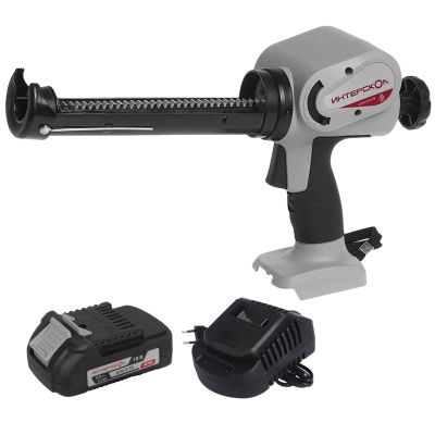 Аккумуляторный пистолет для герметика ИНТЕРСКОЛ ШПА-310/18, 18 В, с АКБ 2 Ач и ЗУ