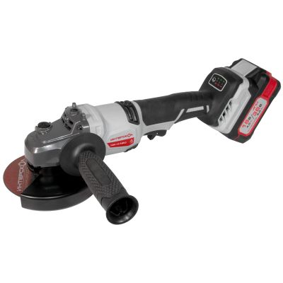 Аккумуляторная угловая шлифмашина ИНТЕРСКОЛ УШМ-125/36ВМЭ, 36 В, 125 мм, 8500 об/мин, c 2 АКБ 2 Ач и ЗУ в кейсе (УЦЕНЕННЫЙ ТОВАР) (956.2.2.70/U)